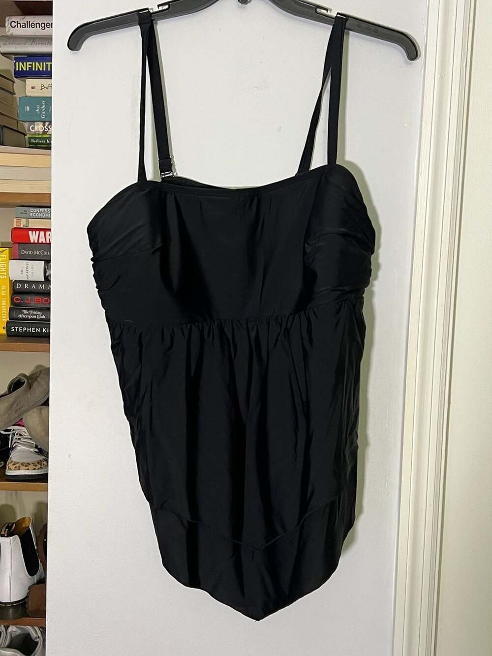 Cacique Swim by Lane Bryant Plus Size Black Ruched Tankini Top